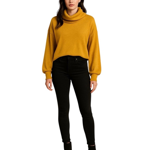 MOD ON TREND Drop Shoulder Oversized Puff Long Sleeve Cropped Sweater Size M VGC - Picture 1 of 6